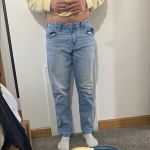 Slim Fit Blue Jeans with Mid-Rise Waist